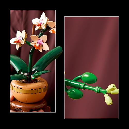 LEGO Mini Orquídea - Model Kit para Adultos, Años 18+ - Flores Artificiales - Decoración para Escritorio, Recamara - 10343