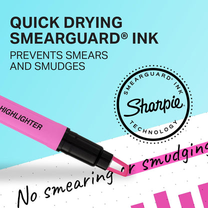 Sharpie - Iluminadores de visión clara, con punta de cincel transparente, colores surtidos, 12 unidades, escuela, profesor, suministros de oficina