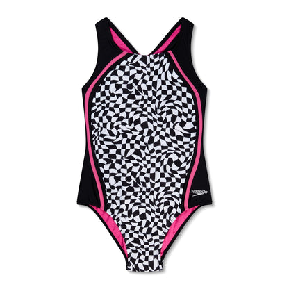 Speedo - Traje de baño de una Pieza con Correa Gruesa para niña, Estampado