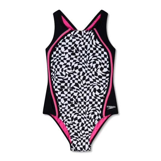 Speedo - Traje de baño de una Pieza con Correa Gruesa para niña, Estampado