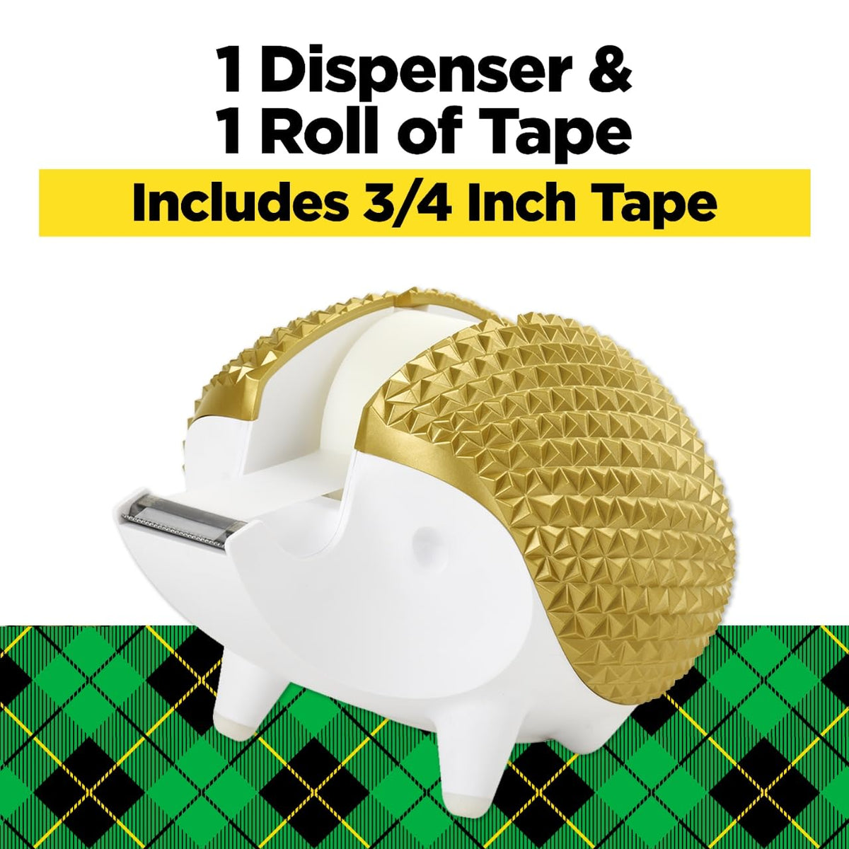 Scotch - Dispensador de cinta de erizo, ideal para envolver regalos, incluye rollo de cinta de 3/4 x 350 pulgadas