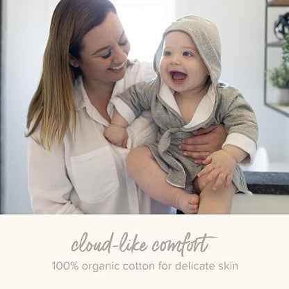 Burt's Bees Baby Toalla con Capucha Algodón Orgánico | Paquete de 2, 29x29 pulgadas, rizo de punto absorbente, 100% algodón orgánico GOTS