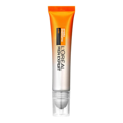 L'Oreal Paris Roll On Crema para Ojos, Men Expert, 10 ml | Fórmula para hombre con efecto hielo, vitamina C y cafeína que Hidrata 24 horas y reduce ojeras en rutinas de día o de noche