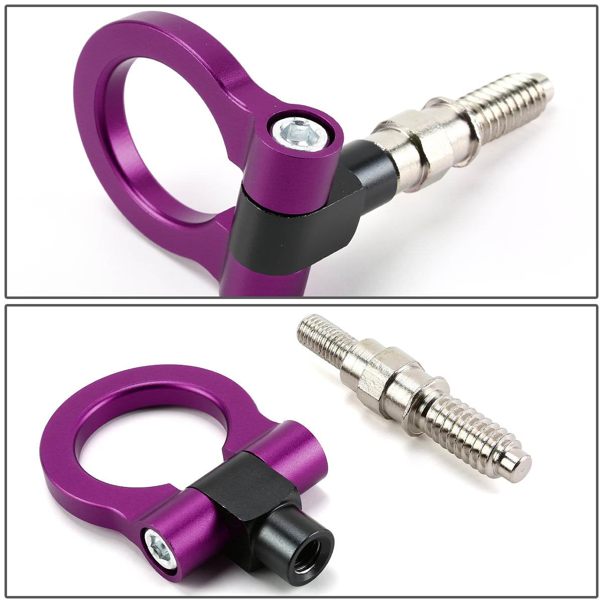 DNA MOTORING Kit de Anillos de Gancho para Remolque Europeo de Aluminio, Púrpura, M16 x 3, THK-E-PP