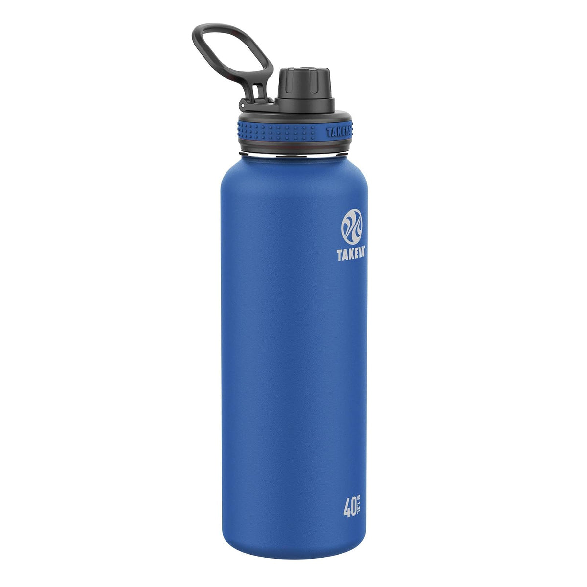 Takeya Originals Botella de Agua Aislada de Acero Inoxidable, Varios Tamaños y Colores - 40 Onzas - Marino