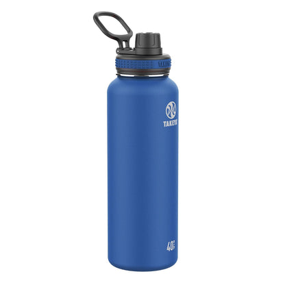 Takeya Originals Botella de Agua Aislada de Acero Inoxidable, Varios Tamaños y Colores - 40 Onzas - Marino