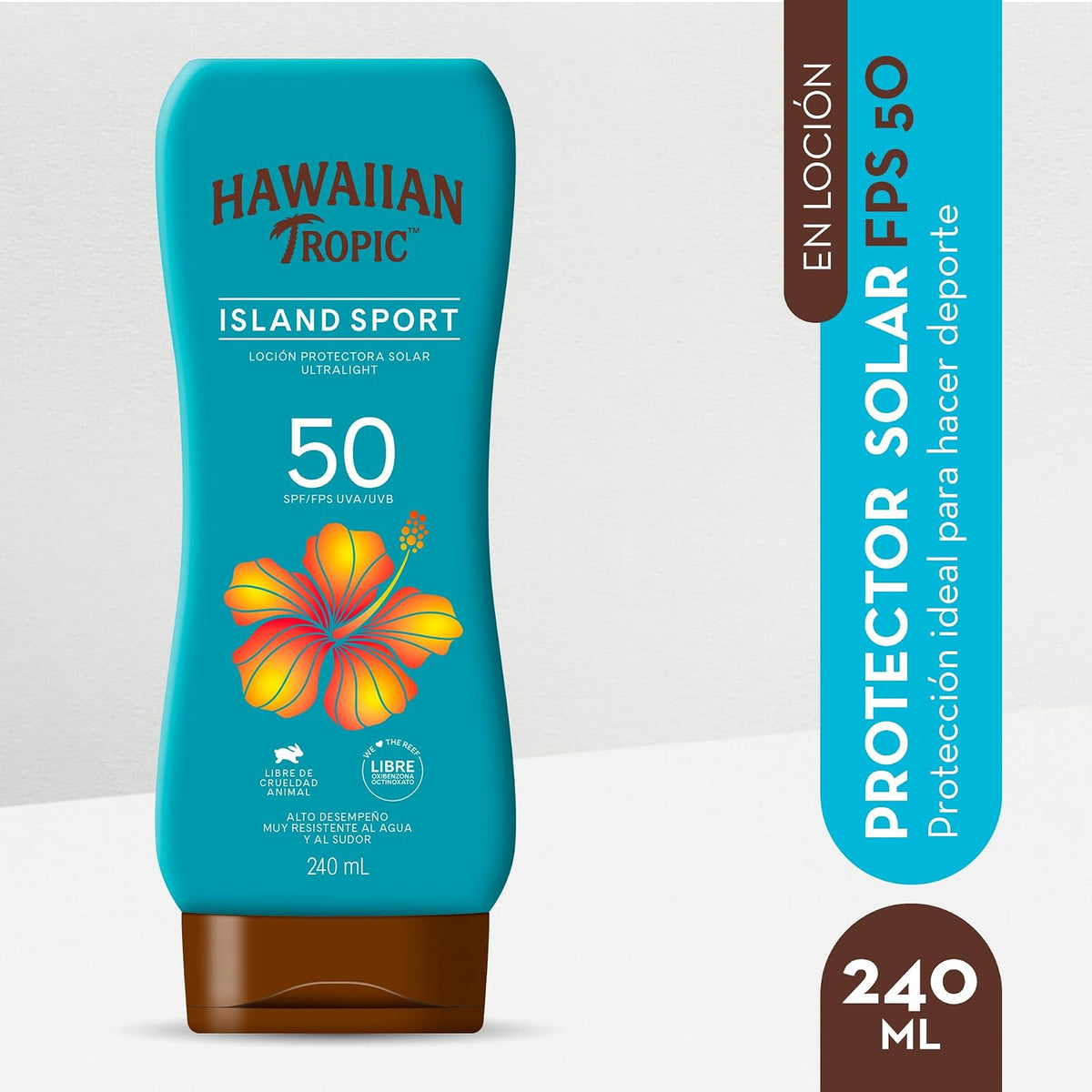 Hawaiian Tropic Island Sport Protector Solar 50 FPS Loción de 240ml