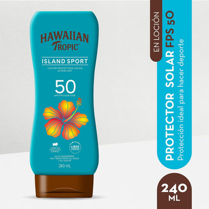 Hawaiian Tropic Island Sport Protector Solar 50 FPS Loción de 240ml