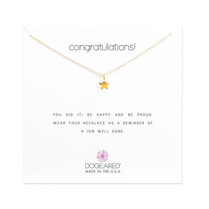 Dogeared Recordatorio de felicitaciones. Collar de Cadena Full Star, 40,6 cm + 5 cm Extensor