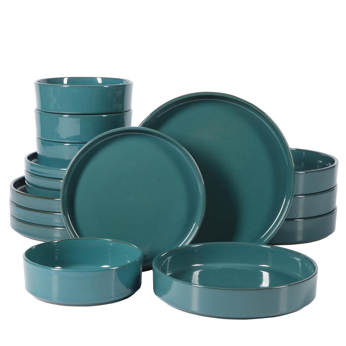 Bloomhouse Santorini Mist Vajilla de Terracota, 16 Piezas - Service for Four (16pcs) - Jade