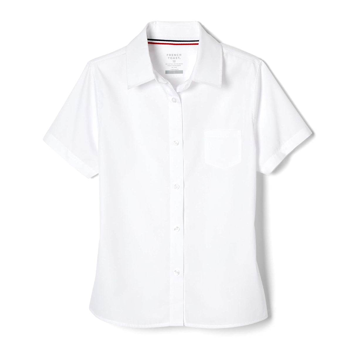 French Toast Camisa de Manga Corta con Bolsillo Camisa de Uniforme Escolar con Botones para Niñas