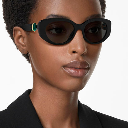 Swarovski 0SK6002 Gafas de Sol para Mujer, Forma Oval Color Negro