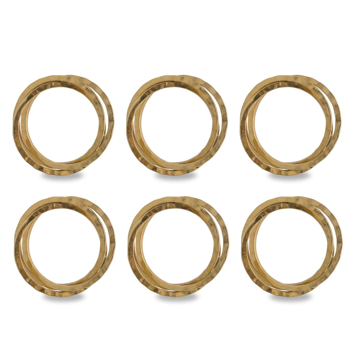 DII Servilleteros Decorativos Juego de 6 - Gold Intertwined