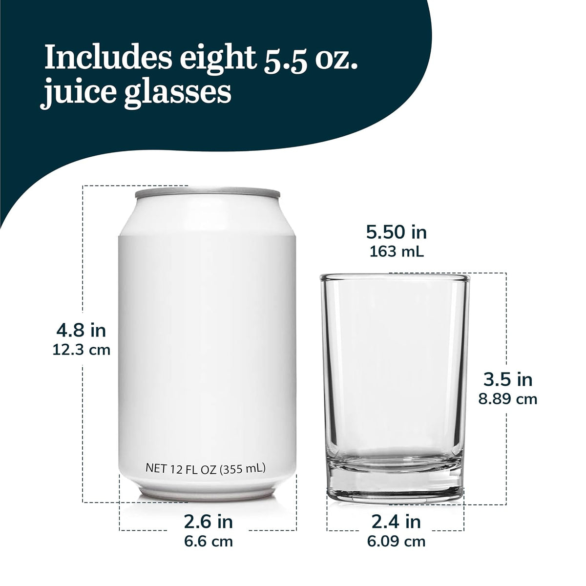 Libbey Vasos de jugo de base pesada, juego de 8