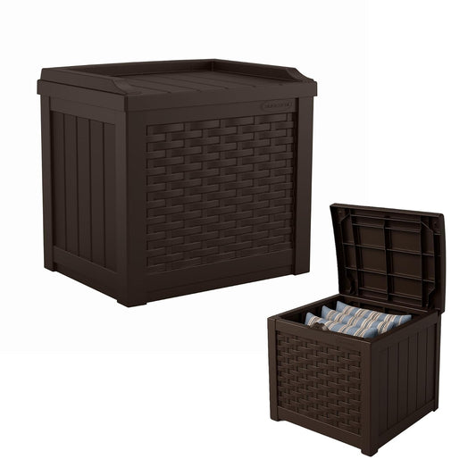 Suncast - Asiento de Almacenamiento pequeño de Resina de 22 galones, Java, SSW600J