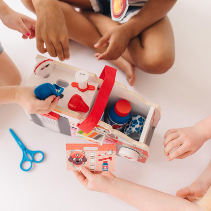 Melissa & Doug Paw Patrol Vehículo EMT de Rescate de Marshall, Juguete de Madera (14 Piezas)