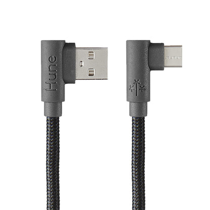 Hune Cable USB Tipo C Sustentable Carga Rápida 90 Grados - Roca