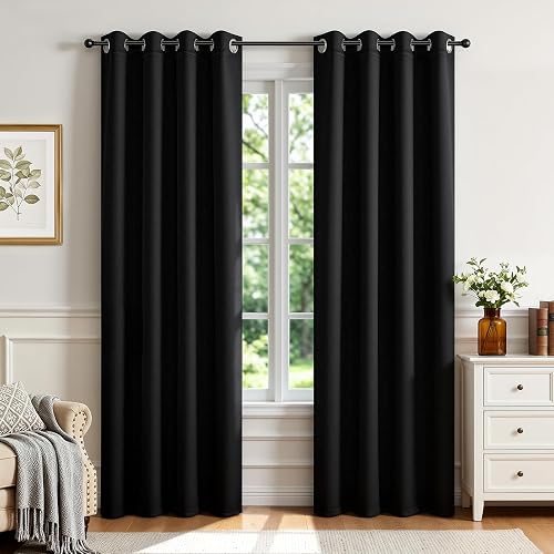 Joydeco Cortinas Opacas 2 Paneles 132 x 213 cm Aislamiento Térmico Rojo Burdeo