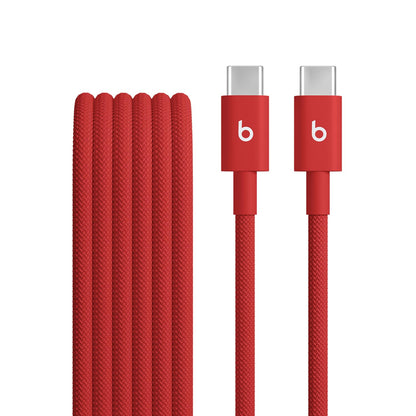 Beats Paquete de 2 Cables USB-C a USB-C Trenzados, 1.5 m - Rojo fugaz - (1.5 m)