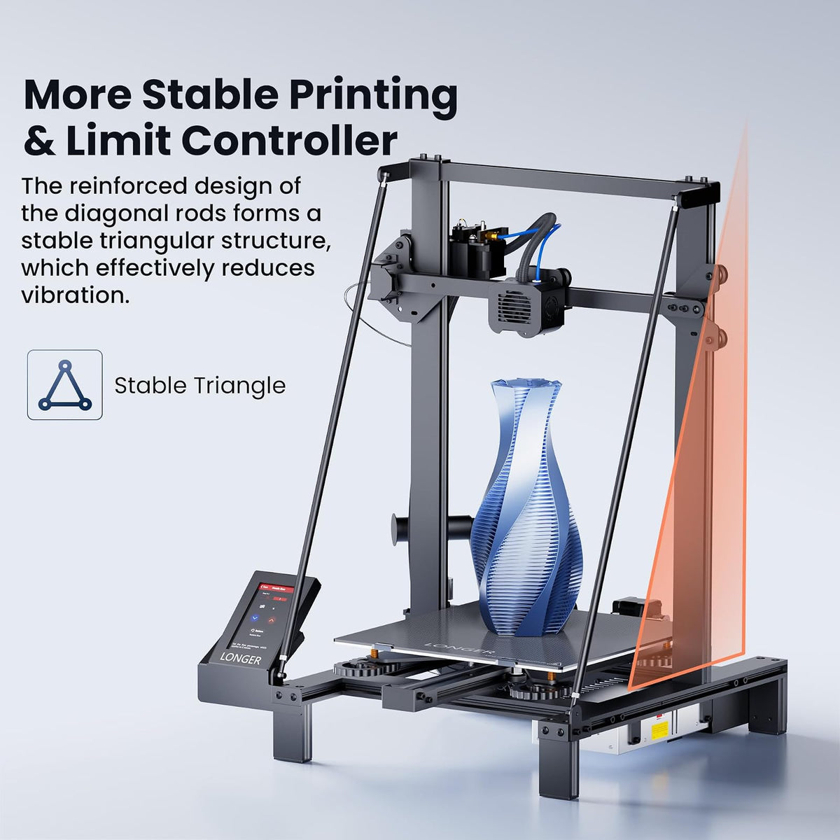 Impresora 3D más larga LK5 Pro, impresora 3D FDM con gran tamaño de construcción de 11.8 x 11.8 x 15.7 pulgadas, 95% premontada, fuente totalmente abierta, reanudar la impresión, placa base silenciosa