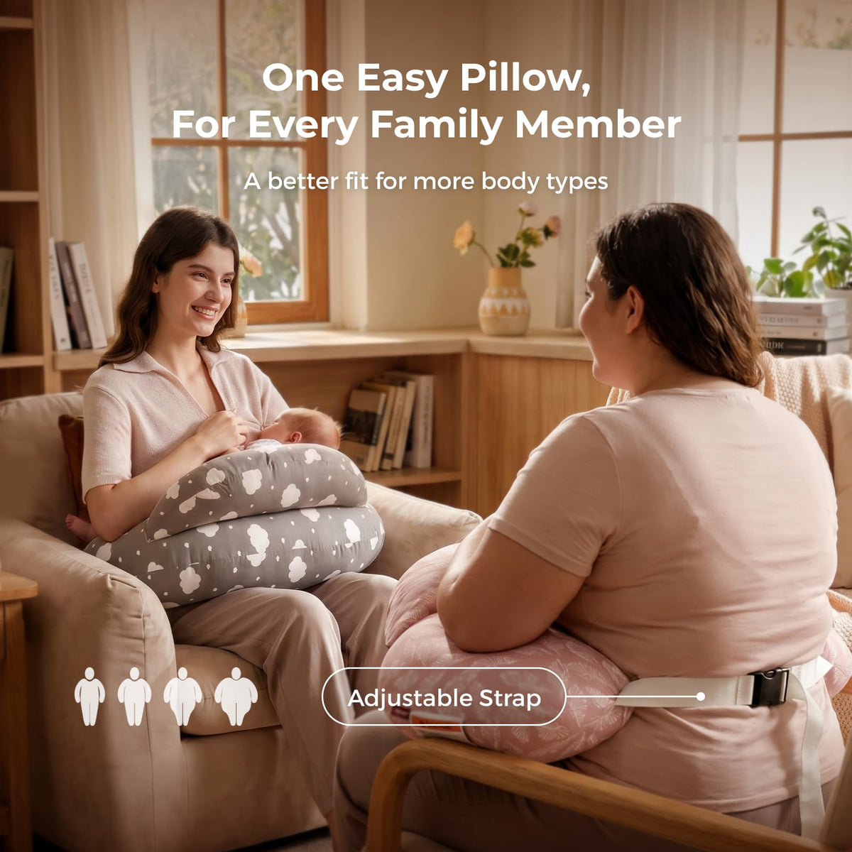 Momcozy Almohada de Lactancia Original para Amamantar, Barrera de Seguridad Innovadora, Diseño Ancho para Mayor Apoyo, Ideal para Mamá y Bebé