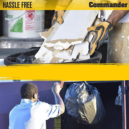Commander - Bolsas de basura resistentes de 42 galones, 2.5 mm, negro, 32 x 46 pulgadas, paquete de 20 unidades, para contratistas, industriales, institucionales y comerciales