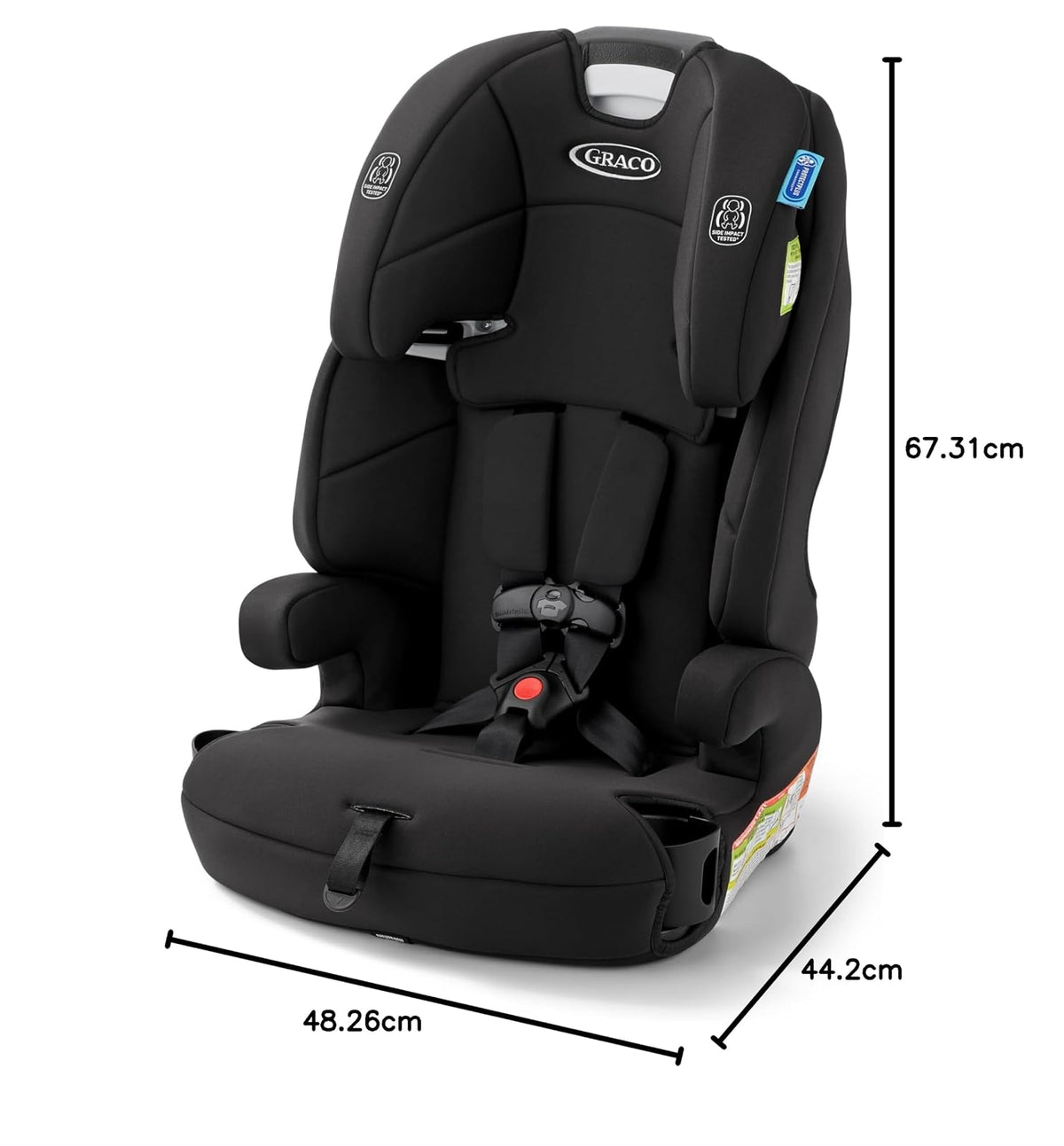 Graco Tranzitions - Asiento elevador de arnés 3 en 1, asiento de automóvil orientado hacia adelante, respaldo alto