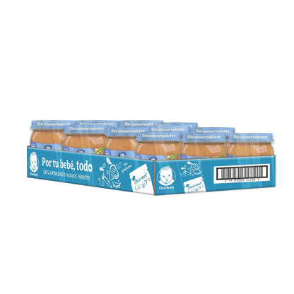 Gerber Papilla Etapa 4, A Partir de 12 Meses, Res, Verduras y Arroz, Pack 12 Frascos de 250 g c/u