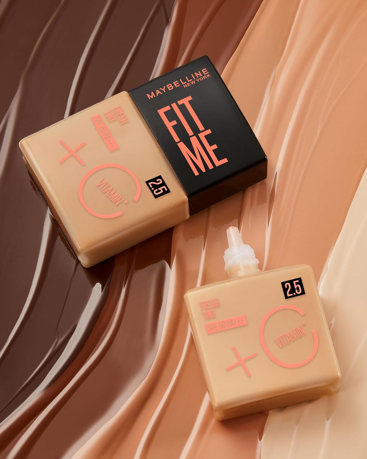 Maybelline Base de maquillaje Fit Me Fresh Tint 10.5, 30 ml, larga duración, alta cobertura, para todo tipo de piel, fórmula con Vitamina C y protector solar FPS50