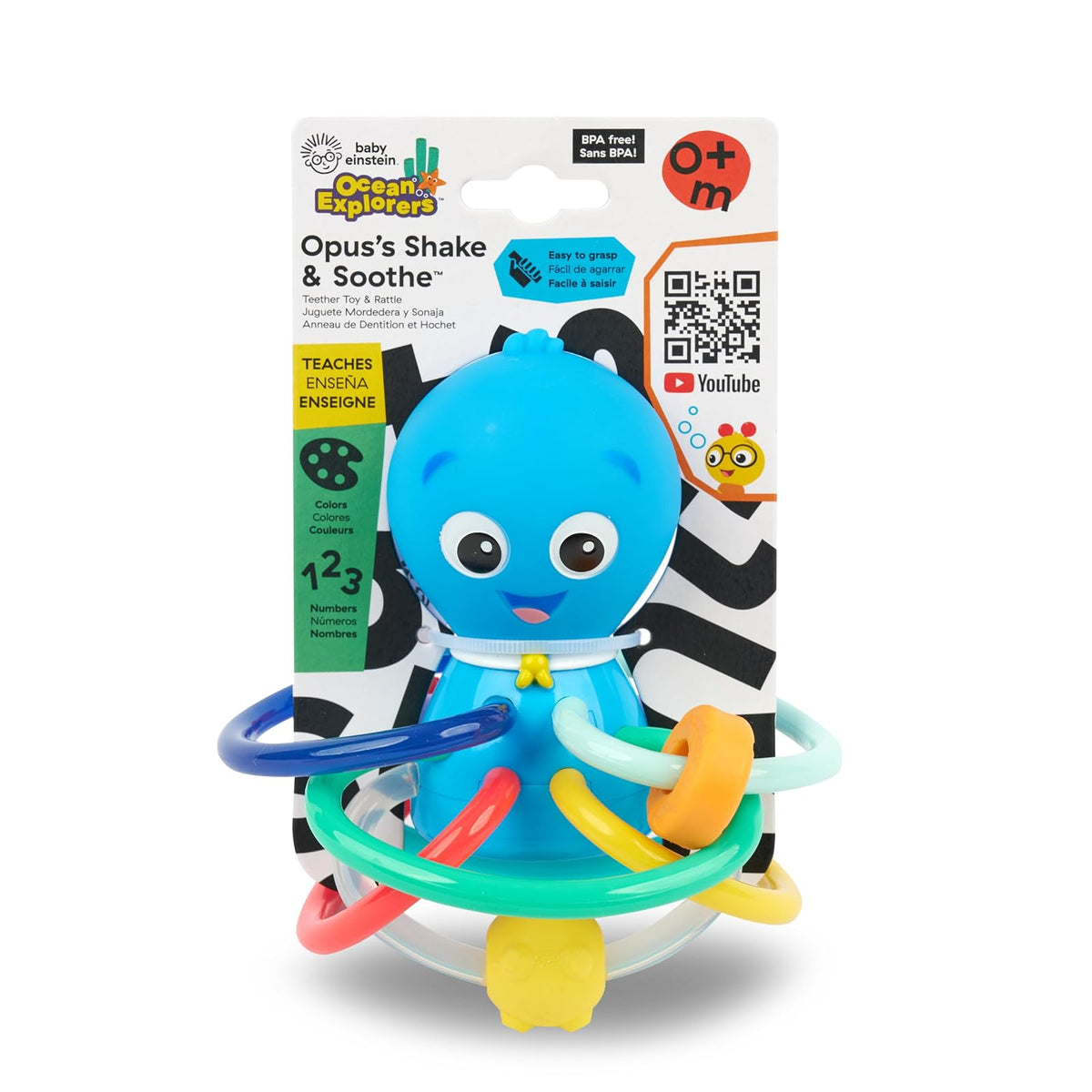 Mordedor y sonajero Opus el pulpo de Ocean Explorers, de Baby Einstein, a partir de 0 meses