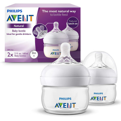 Philips Avent SCF019/25 - Biberón natural (2 unidades), transparente