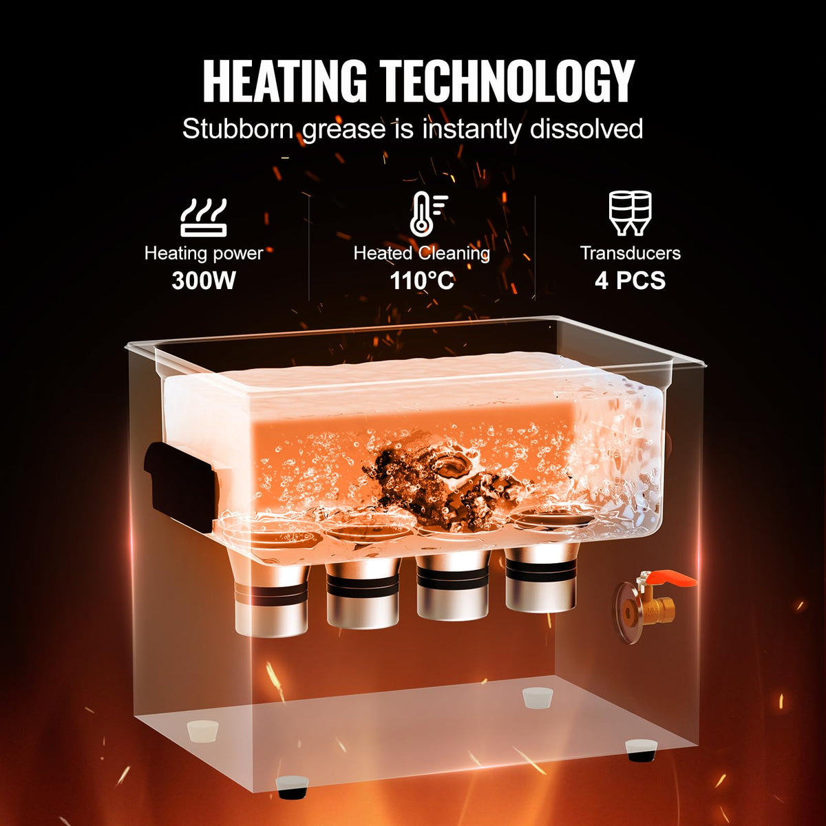 VEVOR - Limpiador ultrasónico de 10 litros con temporizador de calentador y cesta, máquina de cavitación sónica digital profesional, máquina de limpieza de 240 W para herramientas de laboratorio,