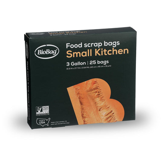 BioBag, The Original Compostable Bag, Kitchen Food Scrap Bags, ASTMD6400 Certified 100% Compostable Bags, Biodegradable Products Institute & VINCOTTE OK HOME Certified, Non GMO, 3 Gallon, 300 Count
