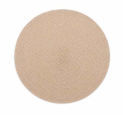 LE BONNE TABLE- Manteles Individuales Redondos, Beige, 75% Plastico 25% Poliéster, 40 cm, Set de 4 Piezas
