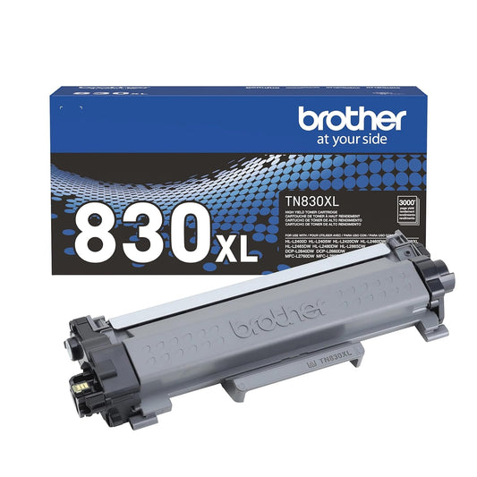 Brother Cartucho de Tóner TN-830XL Negro de Alto Rendimiento 3,000 Páginas | TN830XL Cartucho de tóner negro de alto rendimiento, 3,000 páginas