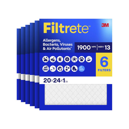 Filtrete UT26-6PK-1E - Filtro de aire, 20 x 24 x 1, color blanco - 20 x 24 x 1 - paquete de 6 unidades.