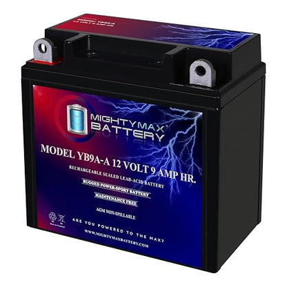 Mighty MAX Battery Batería YB9A-A -12 voltios 9 AH, 130 CCA, batería Recargable sin Mantenimiento SLA AGM para Motocicleta