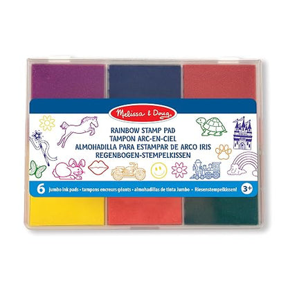 Melissa & Doug Almohadilla de Tinta Arco Iris para Sellos, Artes y Manualidades, Tinta Lavable, 6 Colores