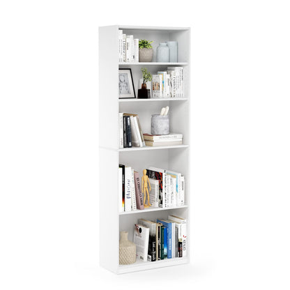 Furinno Jaya librero organizador ajustable - 5-Tier - Blanco