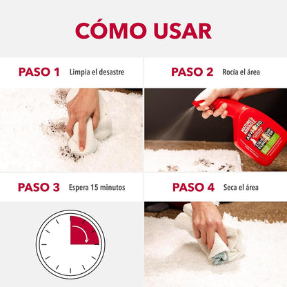 Nature's Miracle - Advanced removedor de Manchas y olores para Gato, Spray para Suciedad severa, fórmula enzimática, 32 oz