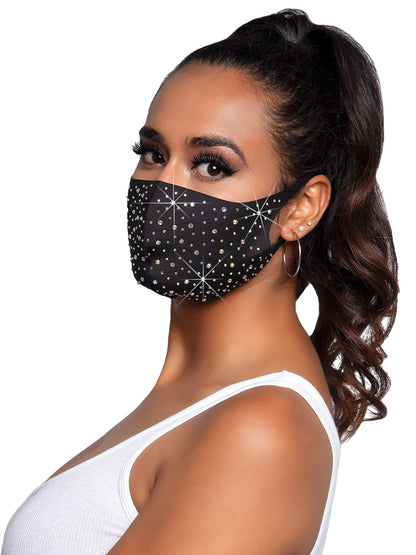 Máscara facial de diamantes de imitación a la moda