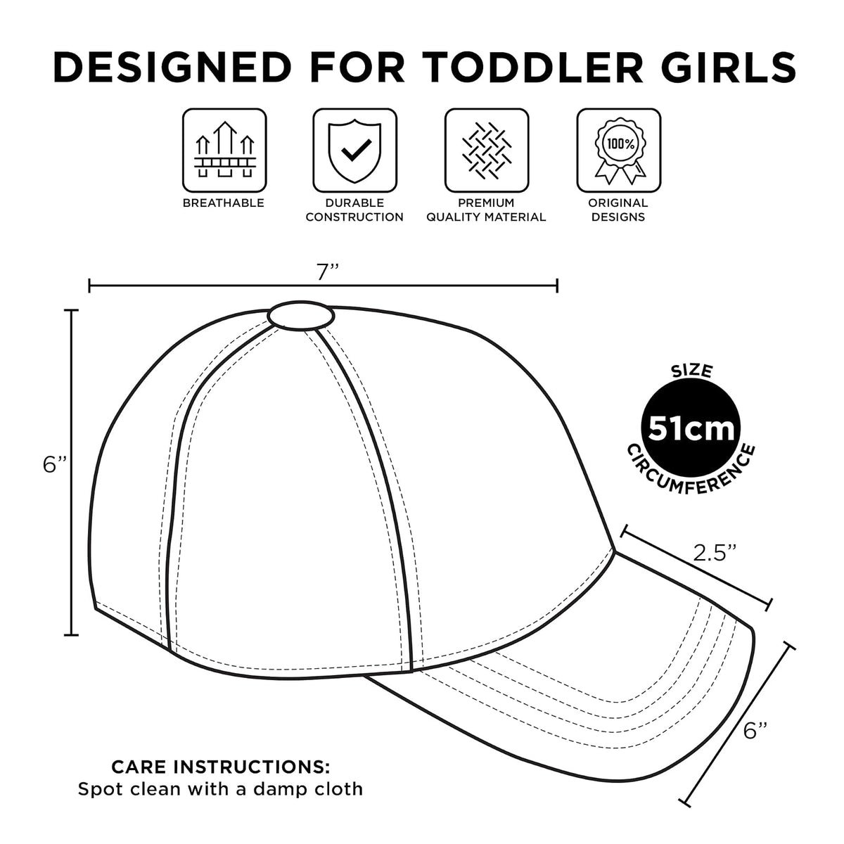 Nickelodeon - Gorra de béisbol para niñas, Gorra Ajustable para niños de 2 a 4 años