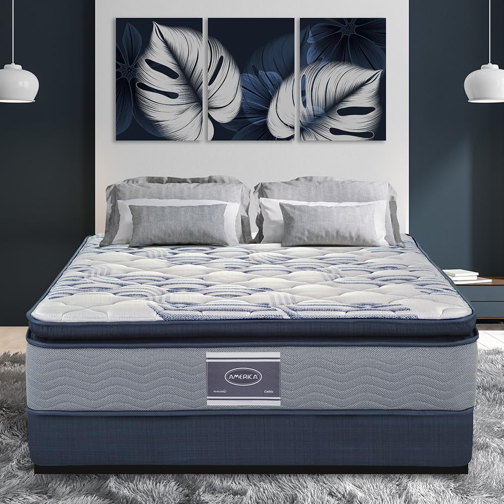 Colchón Individual America Celtic, Colchoneta Pillow Top, Resorte Infiniti, Confort Medio, Hipoalergénico, Soporte Ergonómico