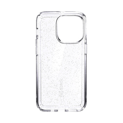 Speck MagSafe - Funda para iPhone 13 Pro, protección contra caídas y cámaras, Funda Transparente para teléfono, Compatible con Carga inalámbrica, Transparente y Purpurina Platino