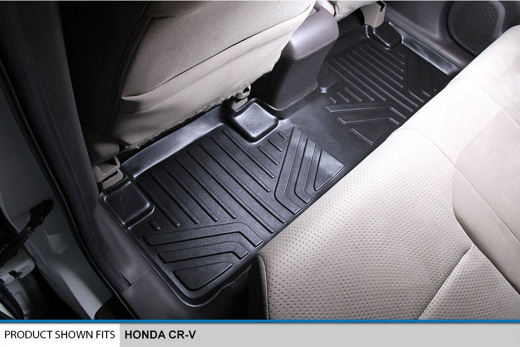 SMARTLINER Juego de tapetes de Piso de Recubrimiento, de 2 Filas, para Honda CR-V 2012-2016, Color Negro