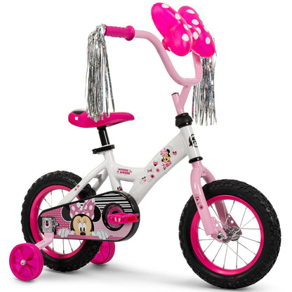 Huffy Disney Minnie - Bicicleta para niña para niños, Ruedas de Entrenamiento, 12 Pulgadas y 16 Pulgadas