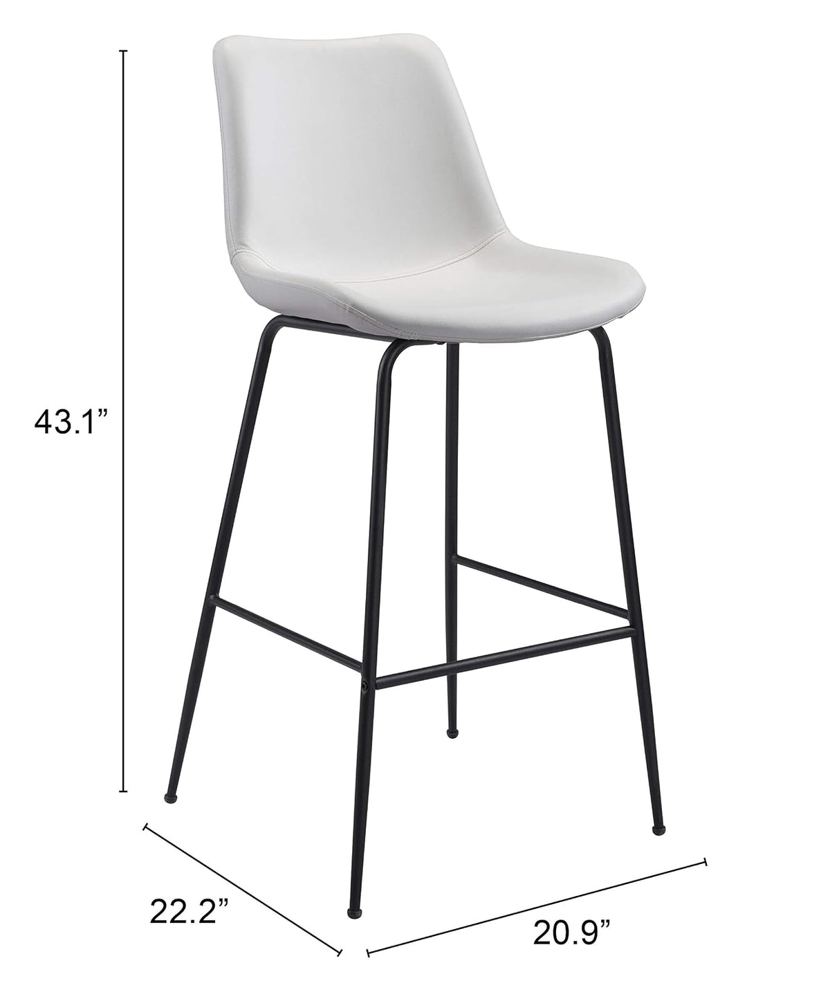 Zuo Modern Contemporary Inc. Byron Barstool White