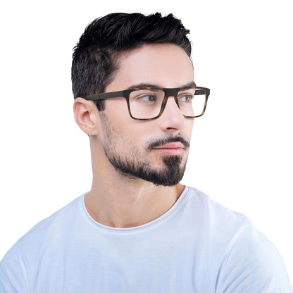 Emporio Armani Ea4115 - Marcos para anteojos graduadas para hombre con dos clips intercambiables rectangulares