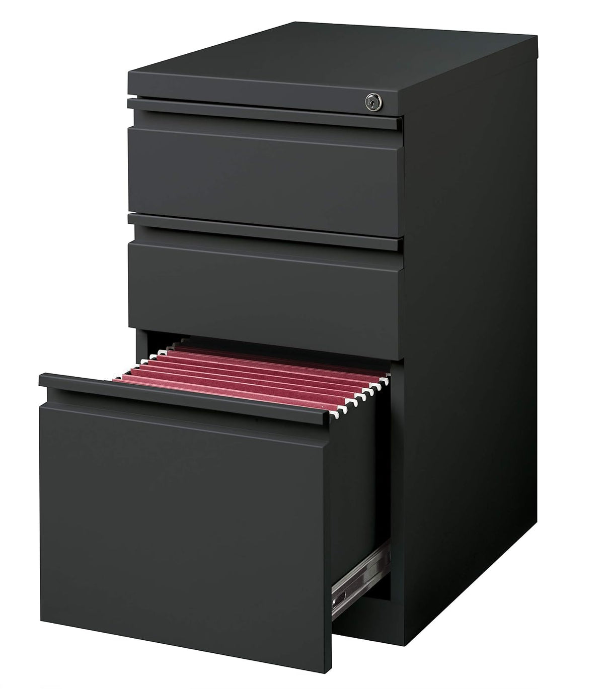 Office Dimensions 20412 Pedestal de Grado Comercial con un Cajón Papelero y Dos Cajones Archiveros Tamaño Carta Color Gris Carbón