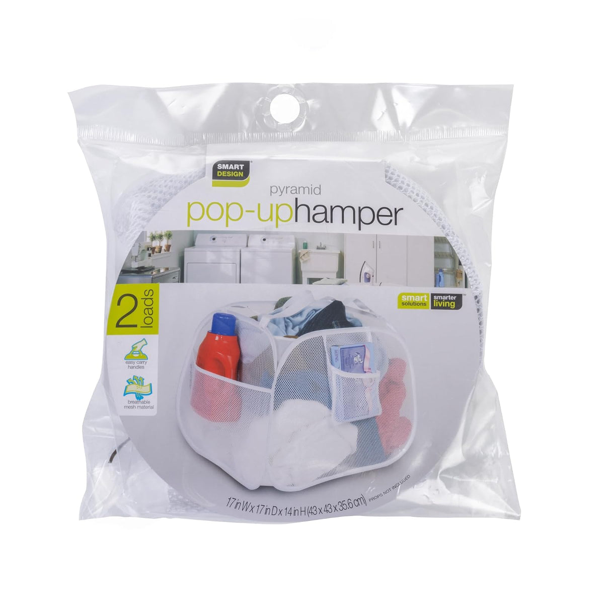 Pro-Mart DAZZ Deluxe Pop-Up Hamper, Pyramid, White